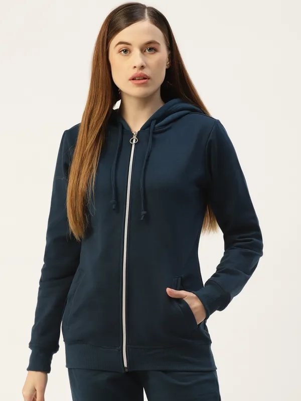 BRINNS_Women_Pink_Solid_Hooded_Sweatshirt