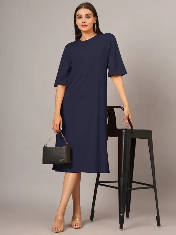Navy_Cotton_Blend_Single_Jersey_Dresses