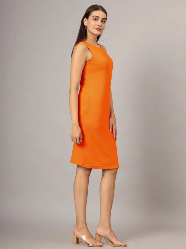 BRINNS_White_Solid_Pure_Cotton_A-Line_Midi_Dress