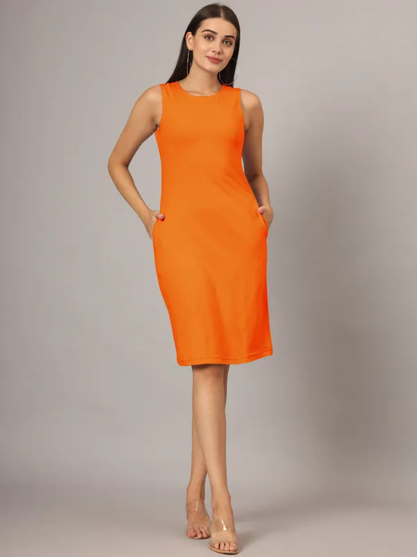 BRINNS_White_Solid_Pure_Cotton_A-Line_Midi_Dress