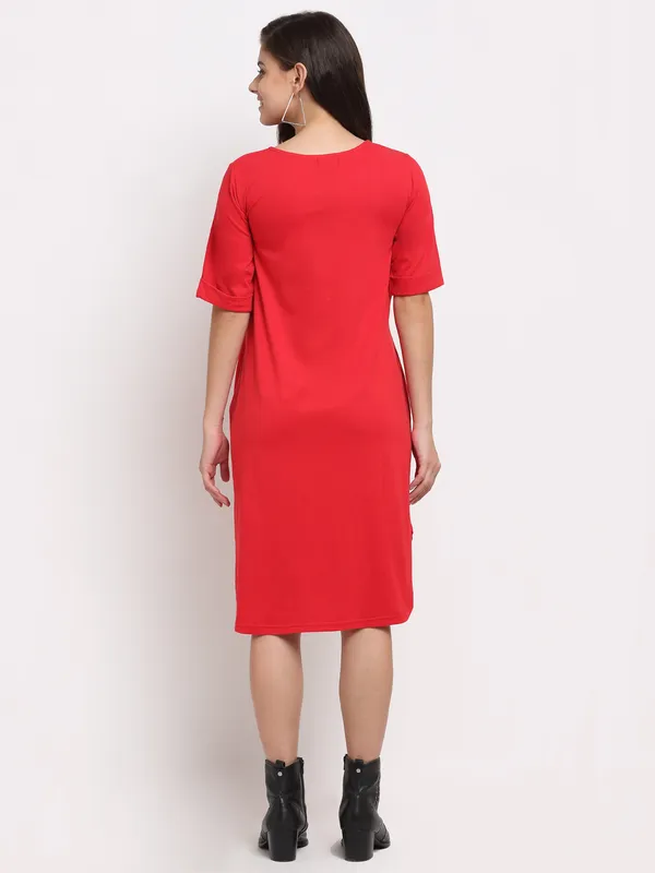 Purple_Solid_Pure_Cotton_A-Line_Midi_Dress