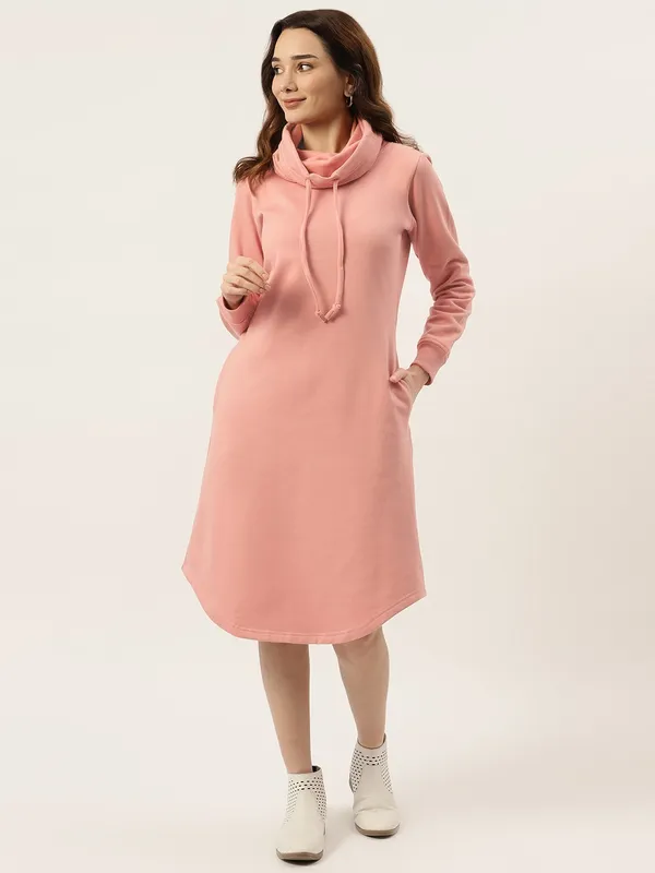 BRINNS_Plus_Size_Hooded_Cowl_Neck_Cuffed_Sleeves_Jumper_Dress