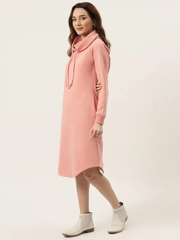 BRINNS_Plus_Size_Hooded_Cowl_Neck_Cuffed_Sleeves_Jumper_Dress