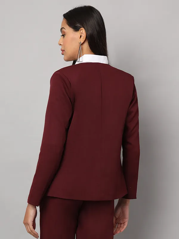 Burgundy_Polyester_Lycra_Blazers