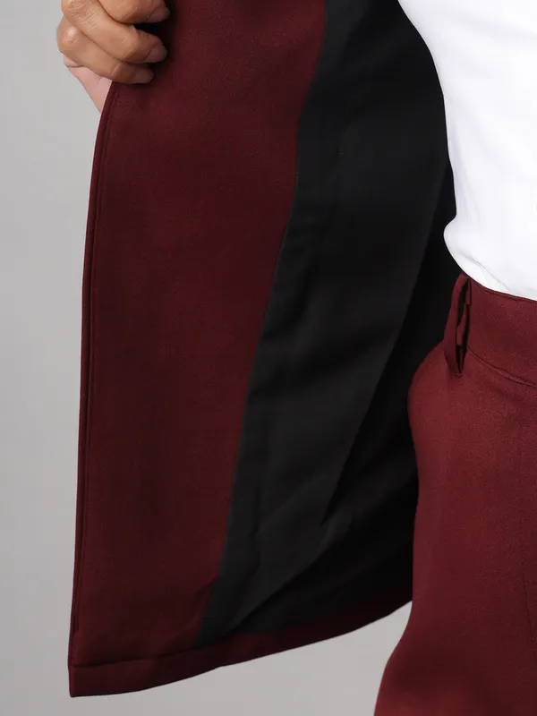 Burgundy_Polyester_Lycra_Blazers