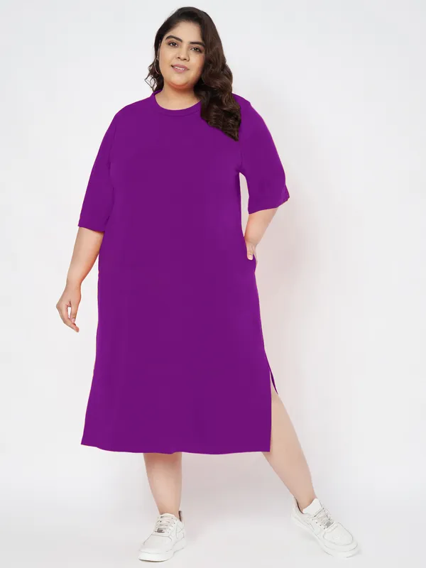 Purple_Cotton_Blend_Single_Jersey_Dresses