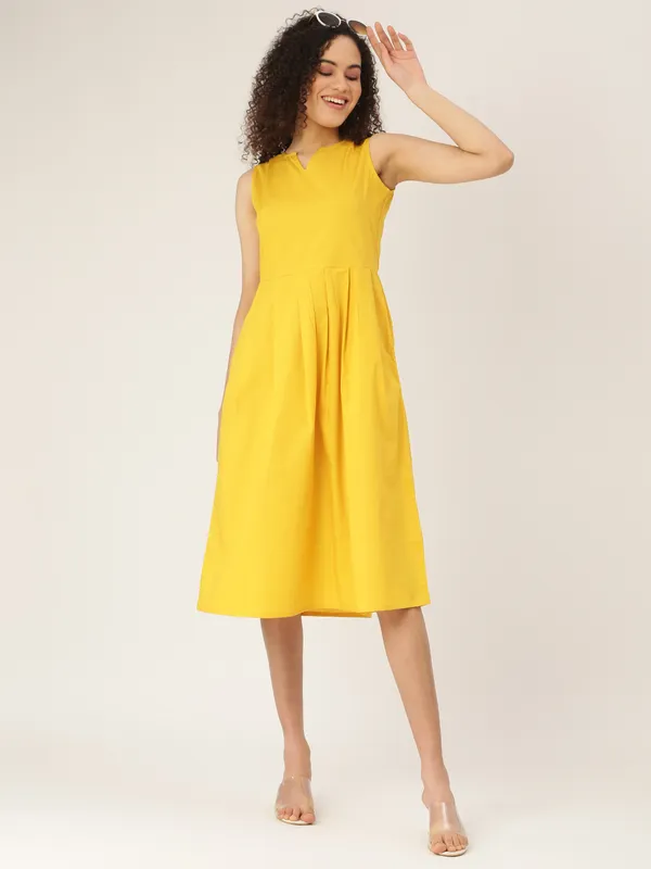 BRINNS_Mustard_Yellow_Midi_Dress