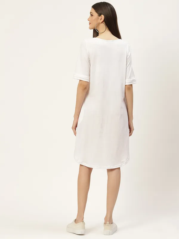 BRINNS_Purple_Solid_Pure_Cotton_A-Line_Midi_Dress