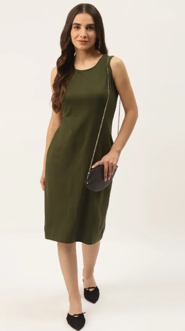 BRINNS_White_Solid_Pure_Cotton_A-Line_Midi_Dress