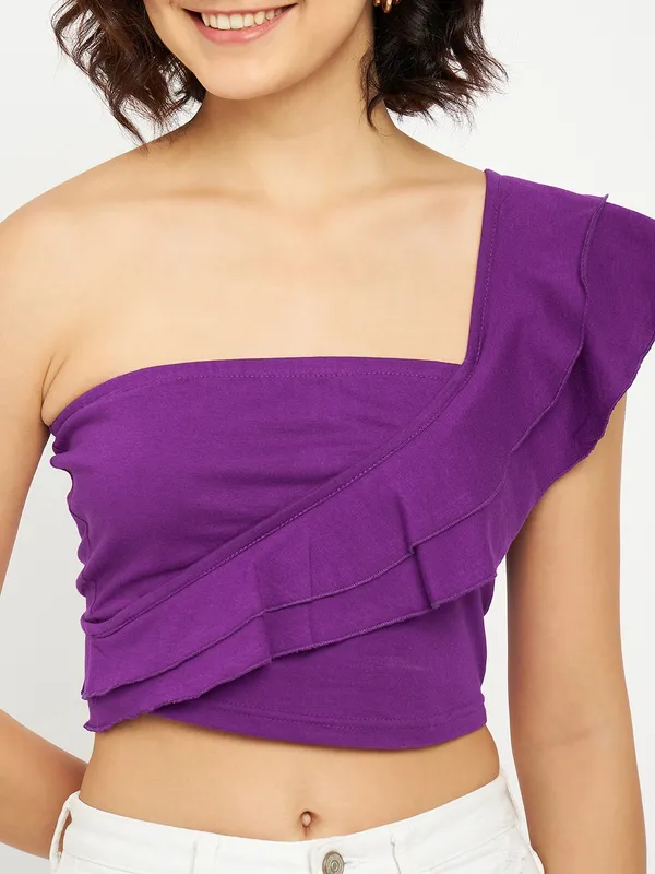 BRINNS_Pure_Cotton_One_Shoulder_Fitted_Crop_Top