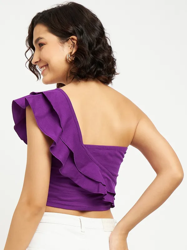 BRINNS_Pure_Cotton_One_Shoulder_Fitted_Crop_Top