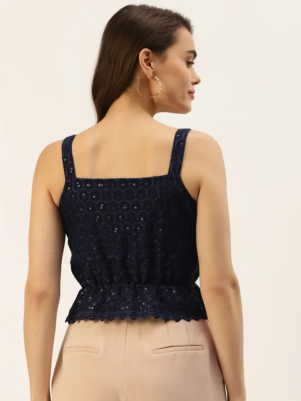 Navy_Rayon_Sequinn_Tops_For_Women