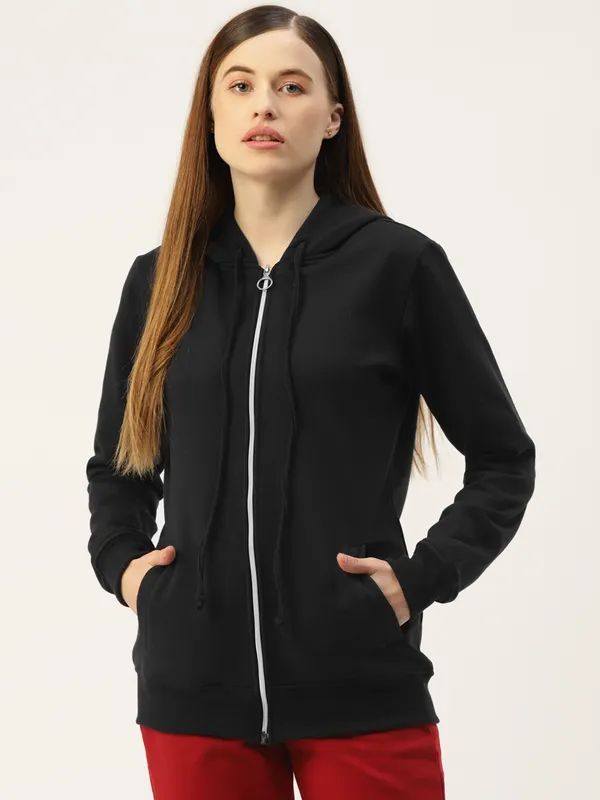 BRINNS_Women_Pink_Solid_Hooded_Sweatshirt