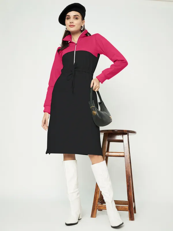 BRINNS_Women_Colourblocked_A-Line_Dress