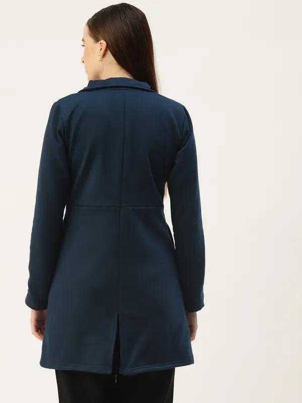 BRINNS_Women_Teal_Fleece_Longline_Princess_Coat