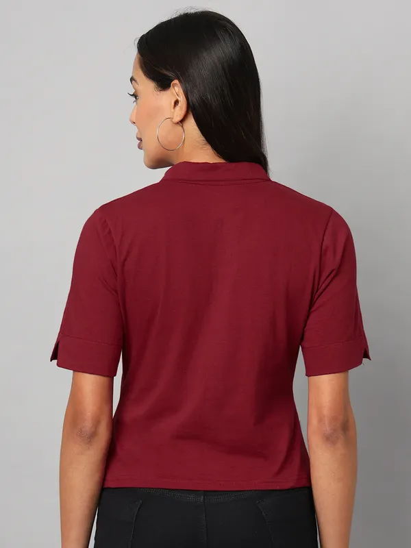 Maroon_Cotton_Lycra_Shirts