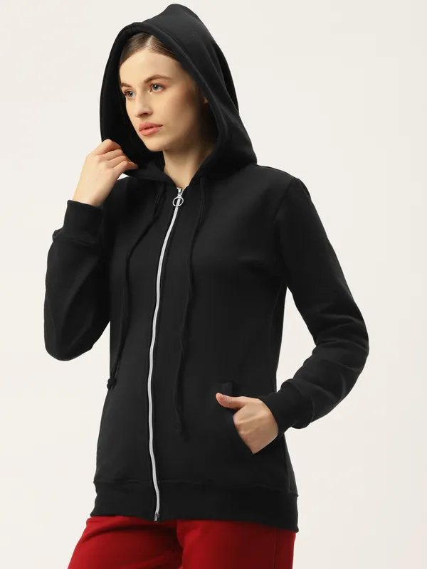 BRINNS_Women_Pink_Solid_Hooded_Sweatshirt