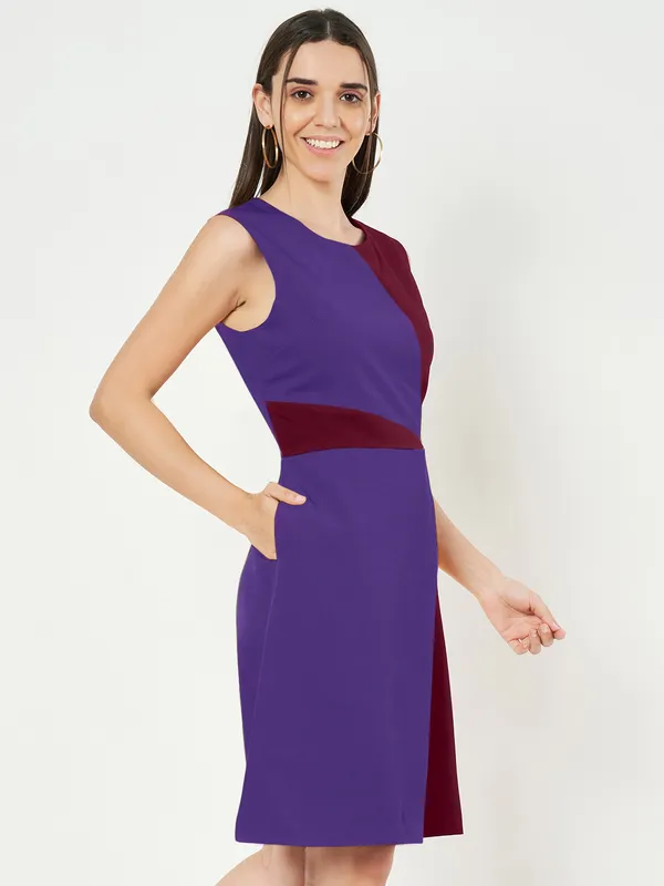 BRINNS_Women_Colourblocked_A-Line_Dress
