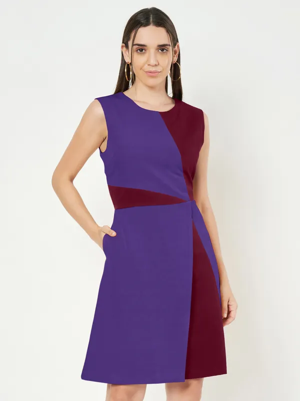 BRINNS_Women_Colourblocked_A-Line_Dress
