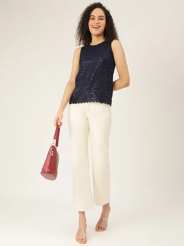 Navy_Rayon_Sequinn_Tops