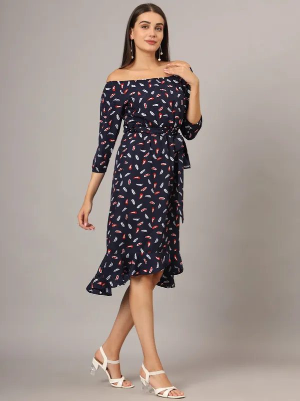 Multi_Print_Polyester_Print_Dresses