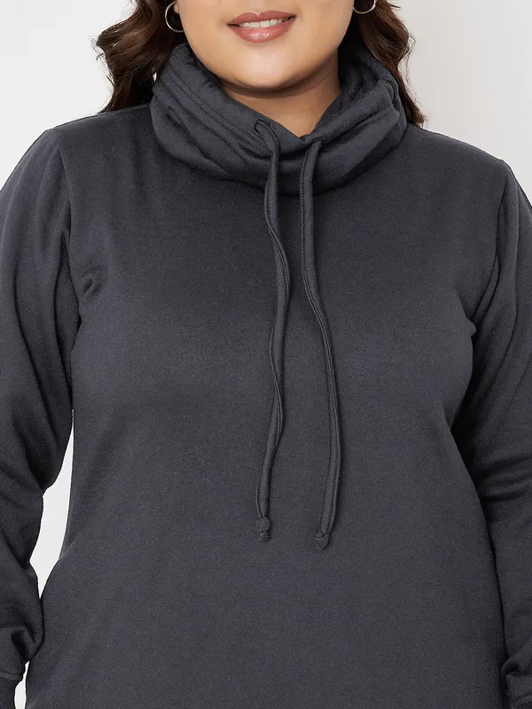 Plus_Size_Hooded_Cowl_Neck_Cuffed_Sleeves_Jumper_Dress