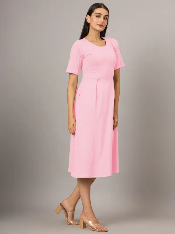 BRINNS_Women_Solid_Plus_Size_Cotton_A-Line_Midi_Dress