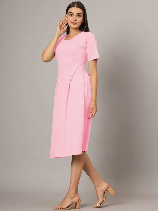 BRINNS_Women_Solid_Plus_Size_Cotton_A-Line_Midi_Dress