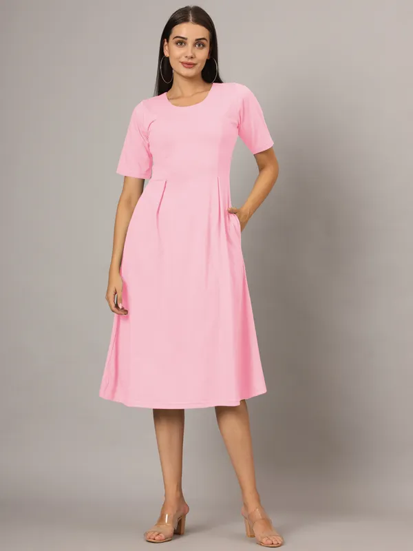 BRINNS_Women_Solid_Plus_Size_Cotton_A-Line_Midi_Dress