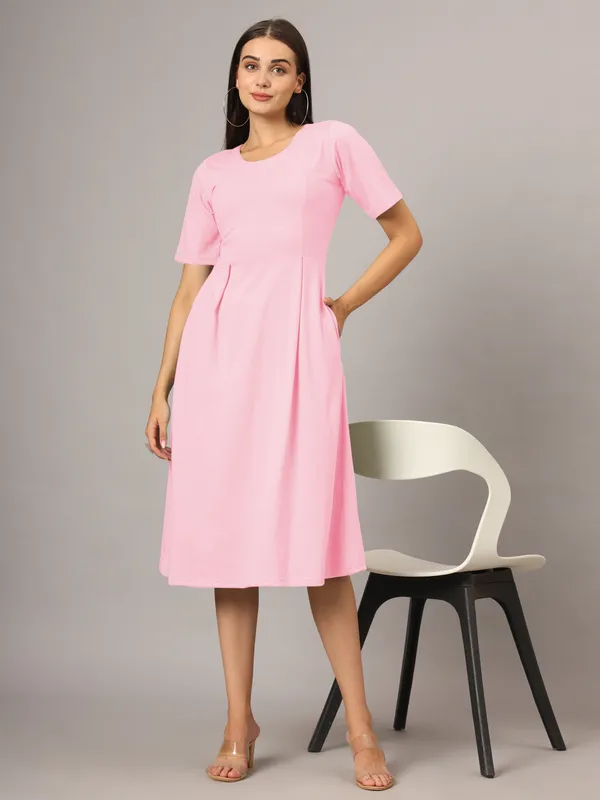 BRINNS_Women_Solid_Plus_Size_Cotton_A-Line_Midi_Dress