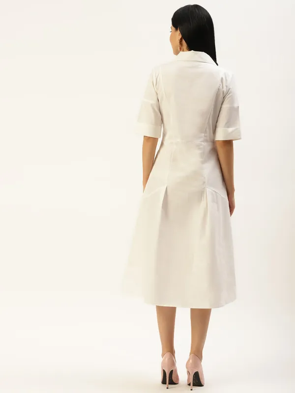 BRINNS_Pink_Solid_Shirt_Midi_Dress