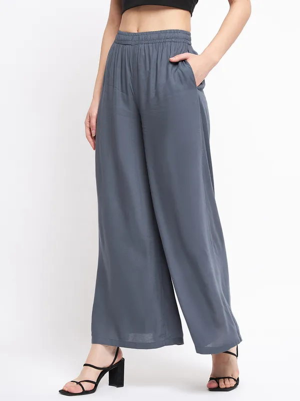 Grey_Rayon_Solid_Palazzos