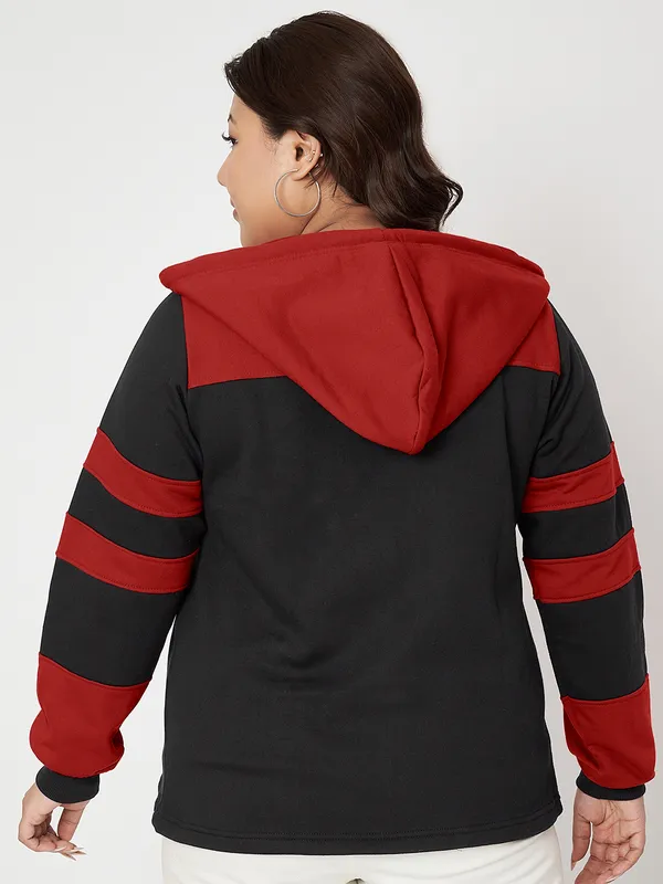 Teal_Blue_&_Burgundy_Striped_Fleece_Hooded_Sweat-shirt