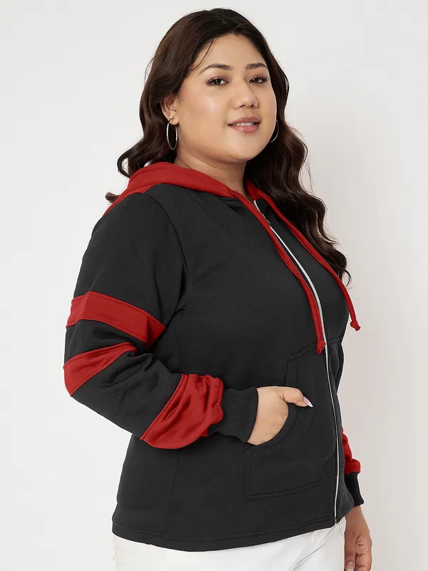 Teal_Blue_&_Burgundy_Striped_Fleece_Hooded_Sweat-shirt