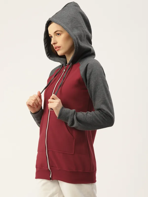 BRINNS_Women_Teal_Blue_Colourblocked_Hooded_Sweatshirt