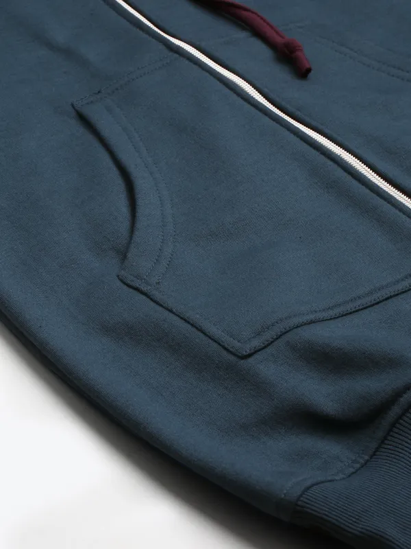 BRINNS_Women_Teal_Blue_Colourblocked_Hooded_Sweatshirt