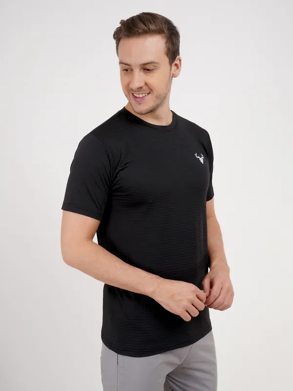 Grey_Crew_Neck_And_Black_T_Shirt_with_Deer_Logo_For_Men