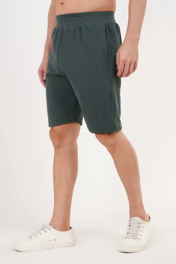 Dark_Green_Cotton_Blend_Casual_Shorts_For_Men
