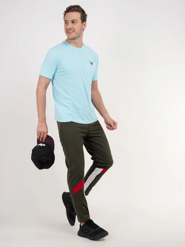 Light_Blue_Crew_Neck_T_Shirt_with_Small_Logo_For_Men