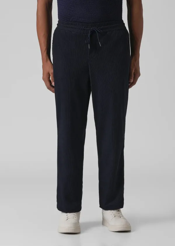 Navy_Blue_Corduroy_Drawstring_Pants_For_Men
