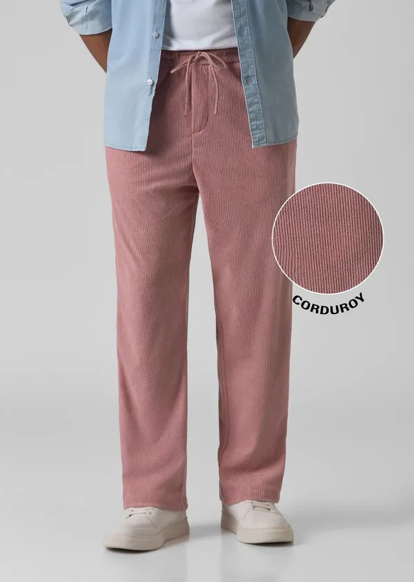Dusty_Pink_Corduroy_Relaxed_Fit_Drawstring_Pants_For_Men