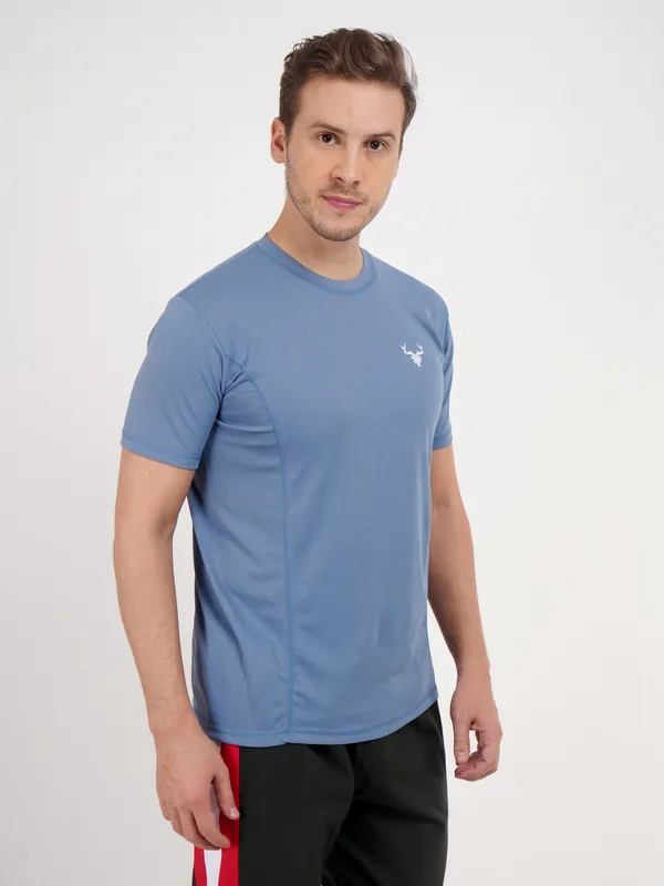 Blue_Crew_Neck_Sports_T_Shirt_with_Deer_Logo_For_Men