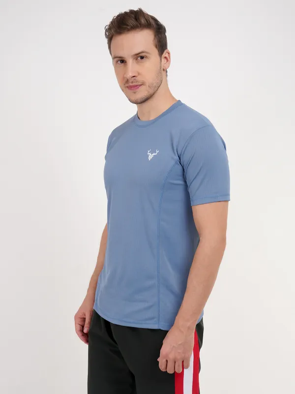 Blue_Crew_Neck_Sports_T_Shirt_with_Deer_Logo_For_Men