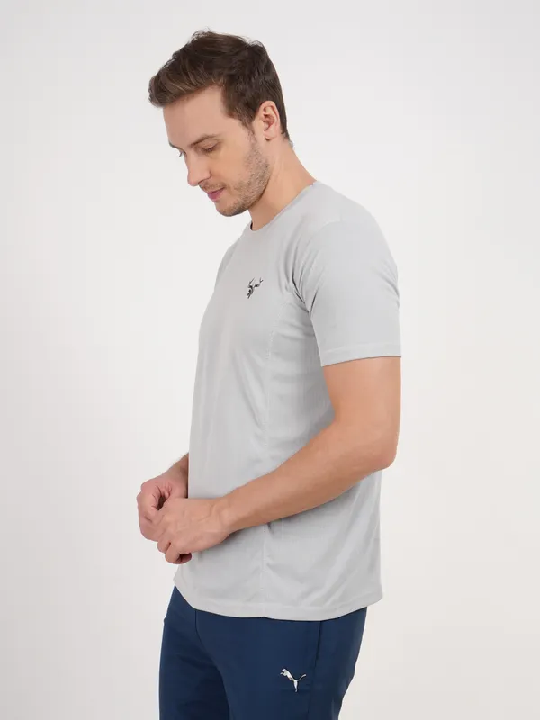 Grey_Round_Neck_T_Shirt_with_Deer_Logo_For_Men