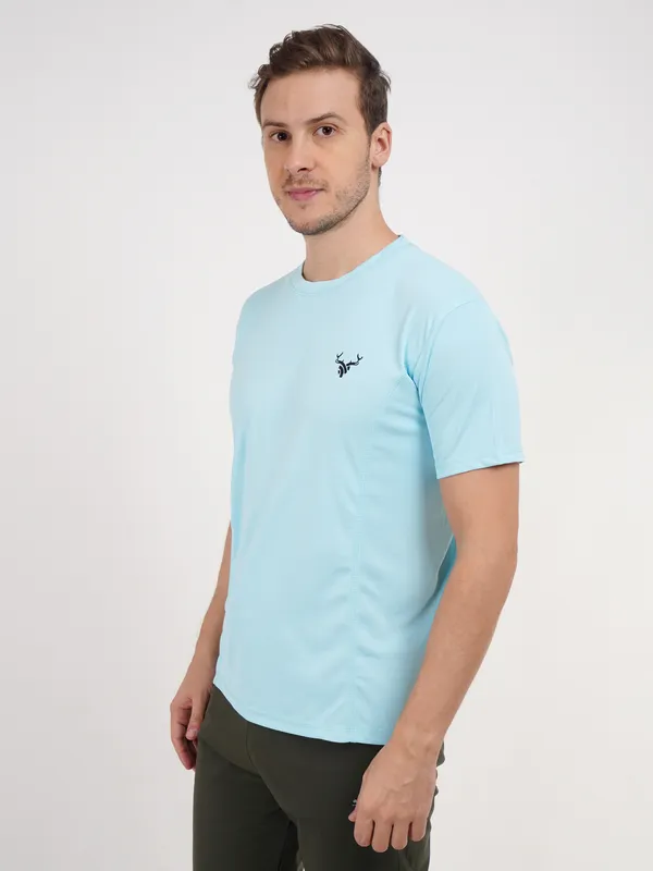 Light_Blue_Crew_Neck_T_Shirt_with_Small_Logo_For_Men