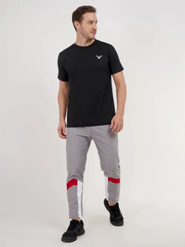 Grey_Crew_Neck_And_Black_T_Shirt_with_Deer_Logo_For_Men