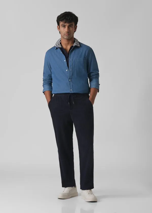 Dusty_Rose_Corduroy_Drawstring_Pants__And_Navy_Blue_Corduroy_Drawstring_Pants_For_Men