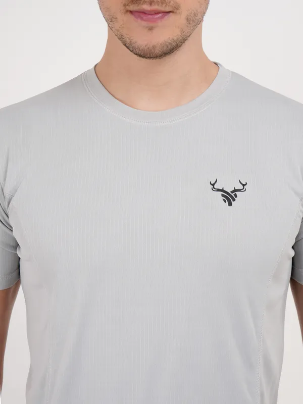 Grey_Round_Neck_T_Shirt_with_Deer_Logo_For_Men