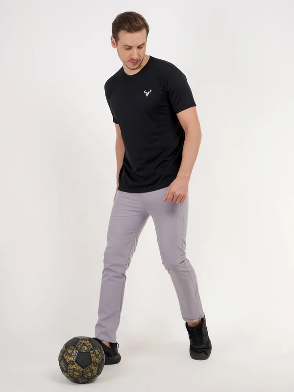 Black_Crew_Neck_T_Shirt_with_Antler_Logo_For_Men