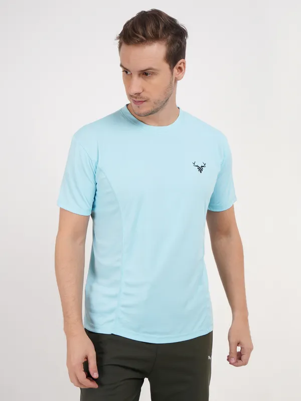 Light_Blue_Crew_Neck_T_Shirt_with_Small_Logo_For_Men